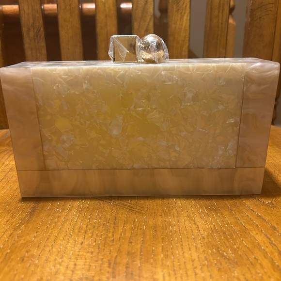 Vintage Cream & Pink Lucite Box Marbleized Crossbody - Picture 7 of 16